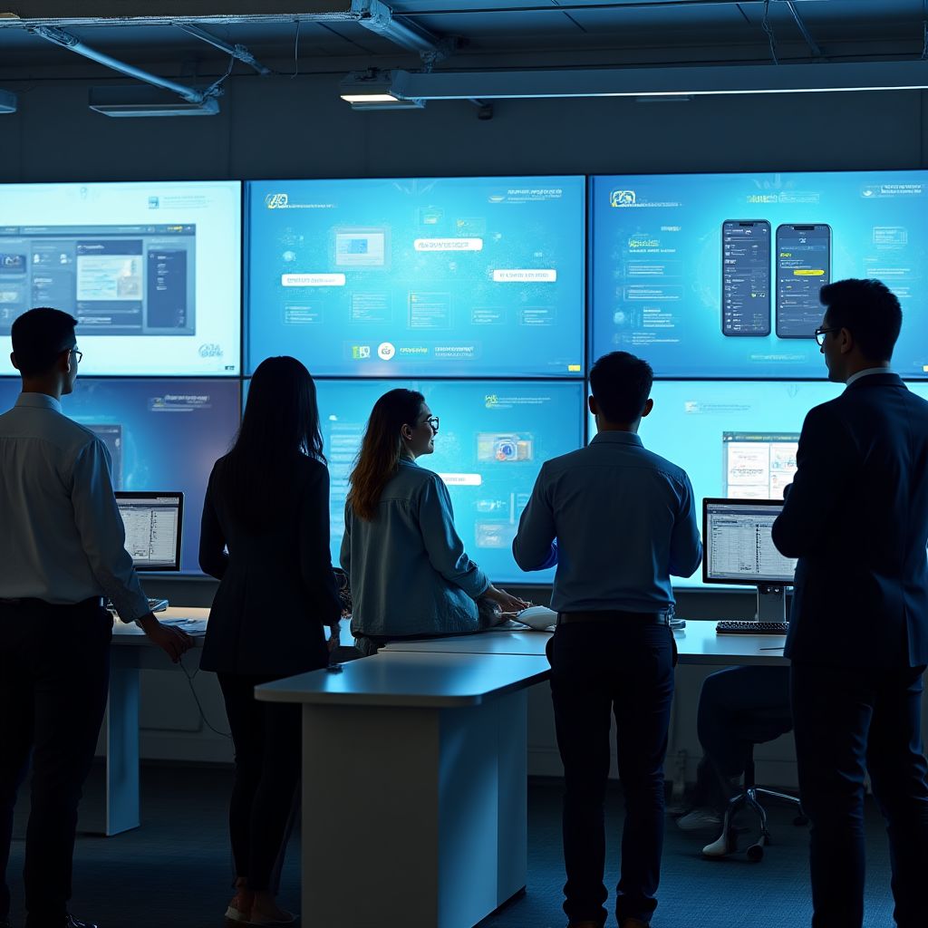 Equipo de profesionales de tecnología financiera